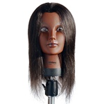 Celebrity 21" Ethnic Cosmetology Mannequin Head 100% Human Hair, Black - Whitney
